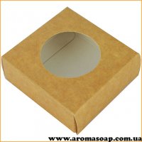 Коробка мікс з круглим віконцем Крафт