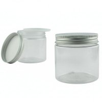 Баночка 200 мл прозрачная с алюминиевой крышкой