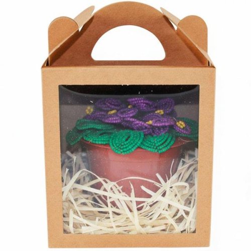 Коробочка крафт с ручкой для свечи, кулича, 3D мыла