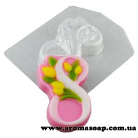 March 8 with spring tulips 59 g plastic mold