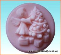 Angel with Christmas tree silicone mold