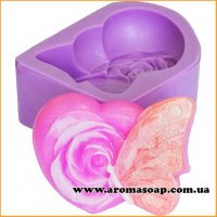A butterfly with a rose silicone mold