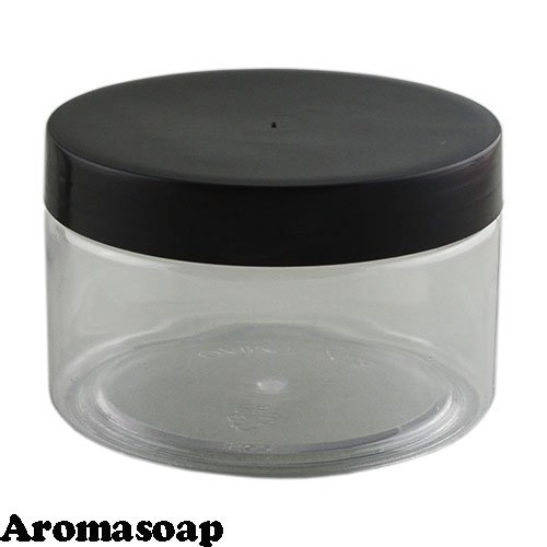 Jar of 250 ml transparent with an insert and a black lid