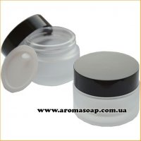 Jar Frost glass black lid 30 ml