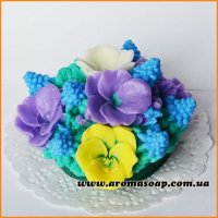 Bouquet of pansies 3D silicone mold