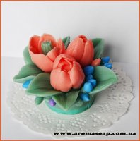 Bouquet of three tulips 3D silicone mold