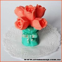 Bouquet of tulips with a bow 3D silicone mold