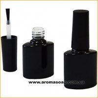 Black glass bottle with brush 8 ml