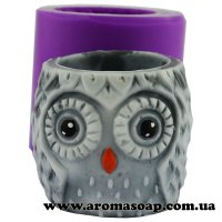 Flower pot owl 3D silicone mold