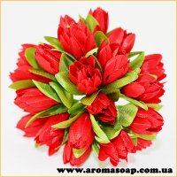 Red tulips on wire 20pcs