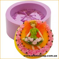 Fairy in a dress with flowers silicone mold