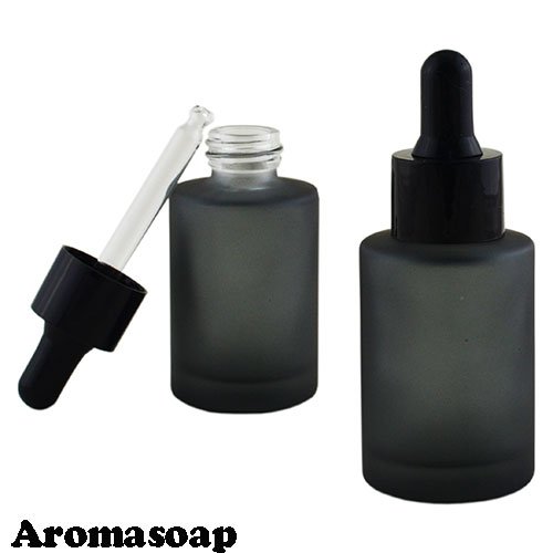Black style glass bottle of 30 ml with a dropper