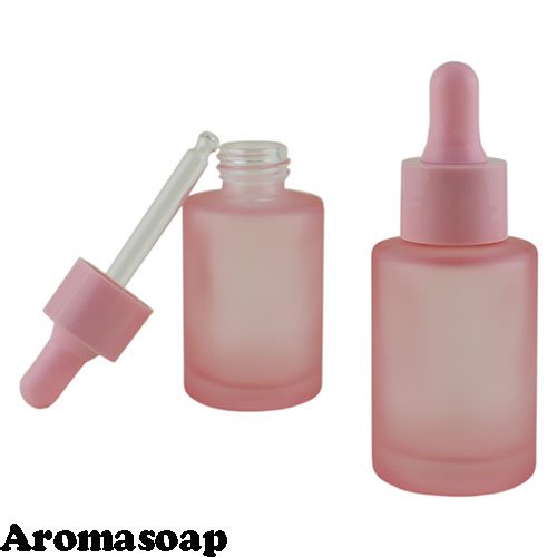 Pink glass bottle Style 30 ml with a dropper
