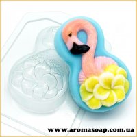 March 8 Flamingo with flower 87 g plastic mold