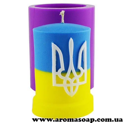 Candle round with trident 3D silicone mold