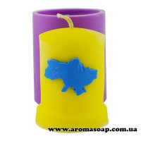 Candle round with a map of Ukraine 3D silicone mold