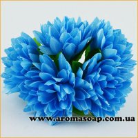 Decorative blue Chrysanthemum buds 5 pcs