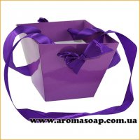 Small cardboard flower pot with handle Violet