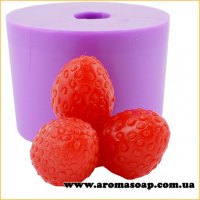 Strawberry bunch of 3 pcs 3D silicone mold