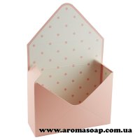 Envelope box large Pink with polka dots for a bouquet