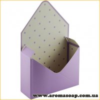 Envelope box large Lilac with polka dots for a bouquet