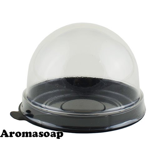 Mini dome plastic packaging with a black bottom