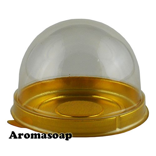 Mini dome plastic packaging with a golden bottom