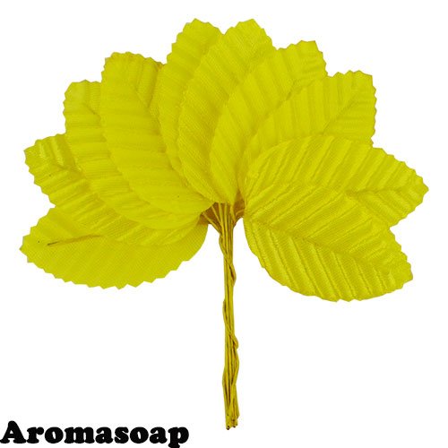 Yellow leaves on wire 10 pcs