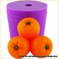 Tangerines in the peel in 3 pieces 3D silicone mold