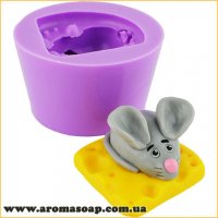 Mouse-cutie on the cheese 3D silicone mold