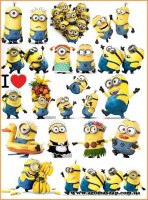 Set of Pictures on water-soluble paper Minions