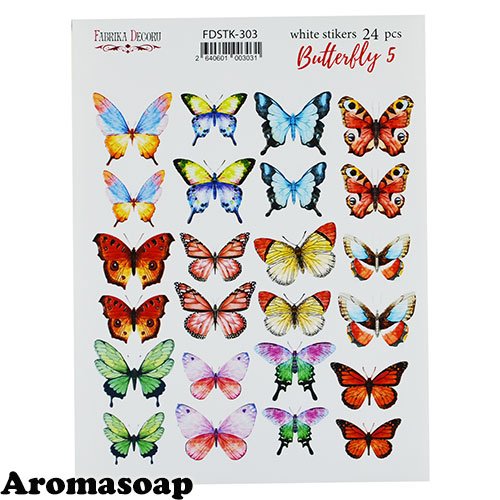 Set of stickers (stickers) 303 Butterfly 24 pcs