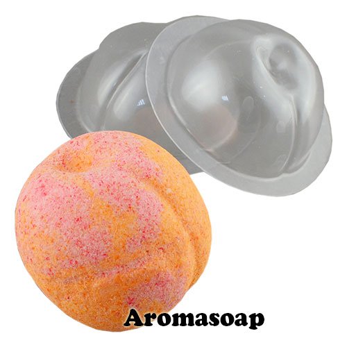Sphere for bath bombs Peach 117 g plastic mold