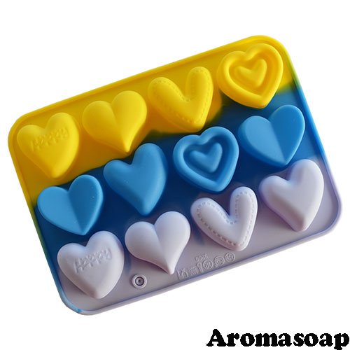 Silicone form Hearts medium assorted plate