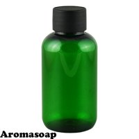 Round bottle 100 ml green + Black cap