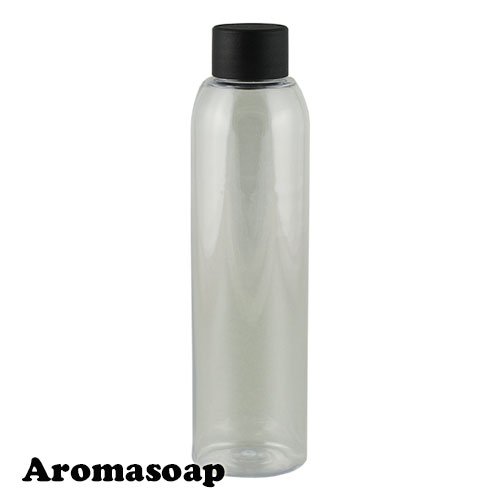 Round bottle 150 ml transparent + Black cap