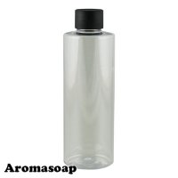 Round bottle 200 ml transparent + Black cap