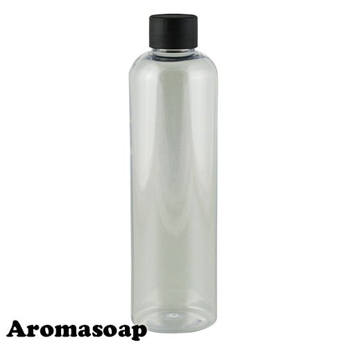 Round bottle 250 ml transparent + Black cap