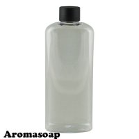 Flat bottle 250 ml transparent + Black cap