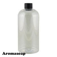 Round bottle 500 ml transparent + Black cap