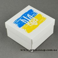 Premium white box with Ukrainian symbols