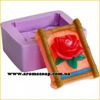 Rose in the bamboo frame silicone mold