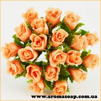Decorative orange rose buds 20 pcs