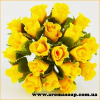 Decorative yellow rose buds 20 pcs