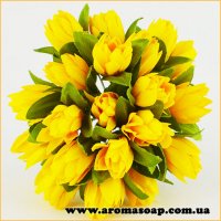 Yellow tulips on wire 20pcs