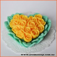 Heart of roses 3D silicone mold