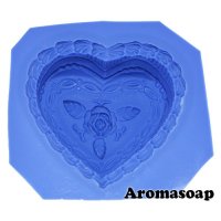 Silicone mold for soap Rose in the heart