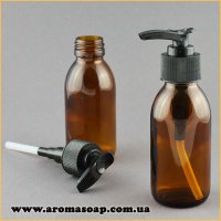Brown glass bottle 100 ml with black dispenser