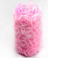 Candle roses large silicone mold