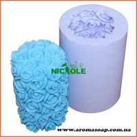 Candle in roses 3D silicone mold